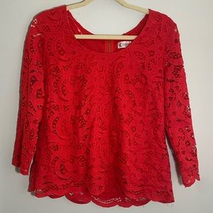 Beautiful Red Lace Top